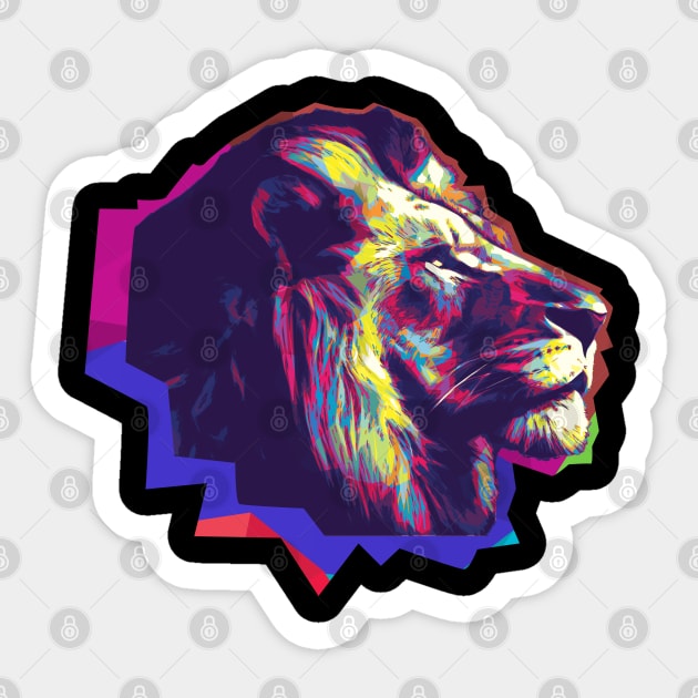 Wpap Pop Art Lion abstract art Sticker by Piomio